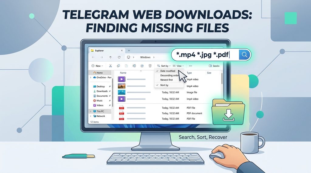 Windows 文件资源管理器界面，搜索框中输入特定文件扩展名，按修改日期排序显示搜索结果